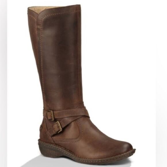 Ugg Espresso Rosen Leather Boot size 6